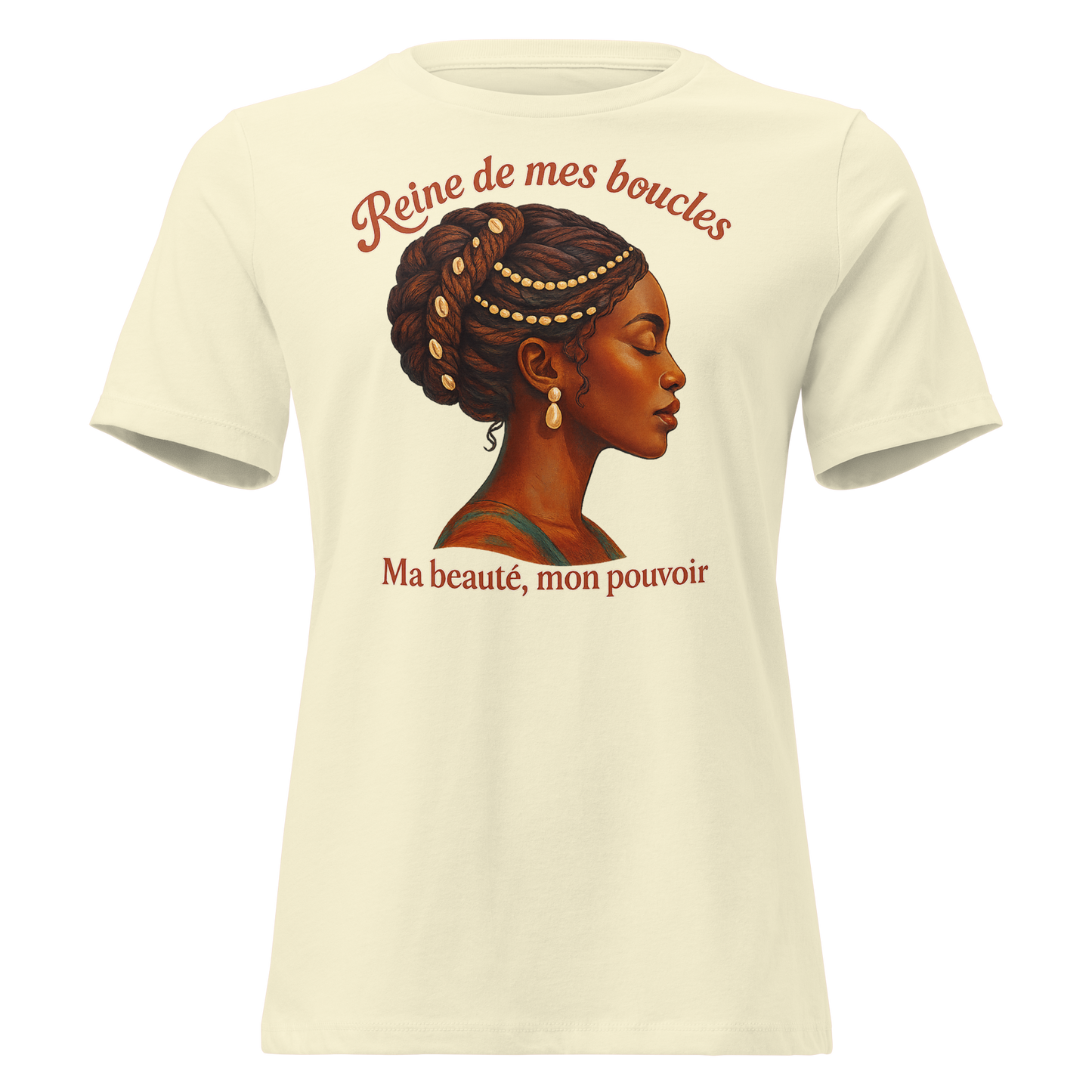 Women's Relaxed T-Shirt 👑 Reine de mes boucles – Ma beauté, mon pouvoir ✨