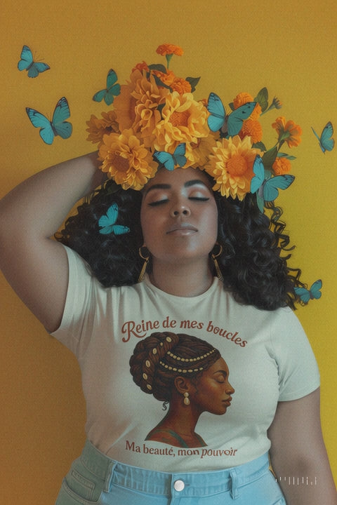 Women's Relaxed T-Shirt 👑 Reine de mes boucles – Ma beauté, mon pouvoir ✨